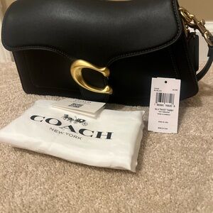 Coach Twisted Tabby 26 Shoulder Bag Black with Gold hardware